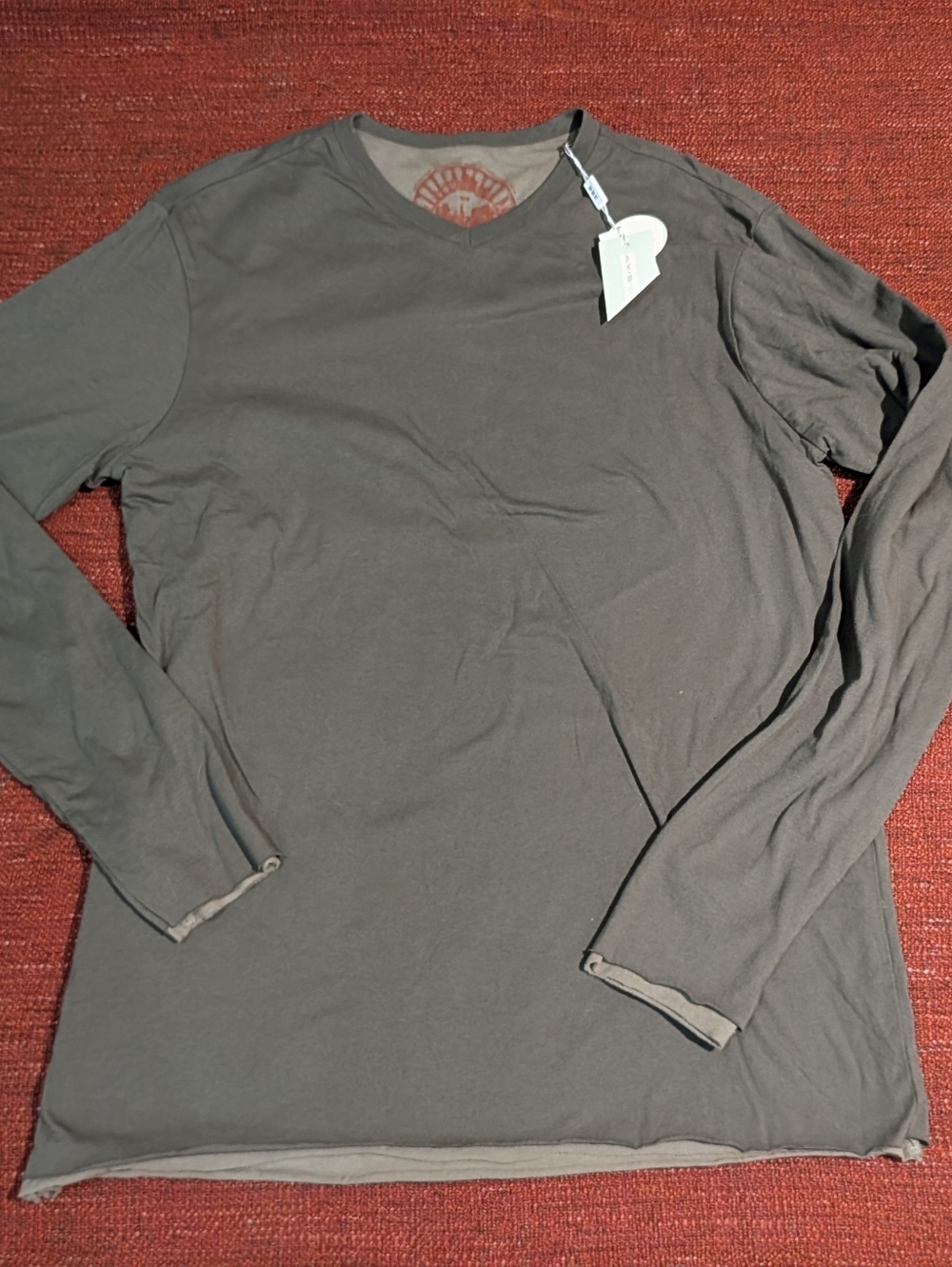 NWT Axis Mode Y2K Grunge Distressed Cut-Out Long Sleeve V-Neck Shirt - Size M